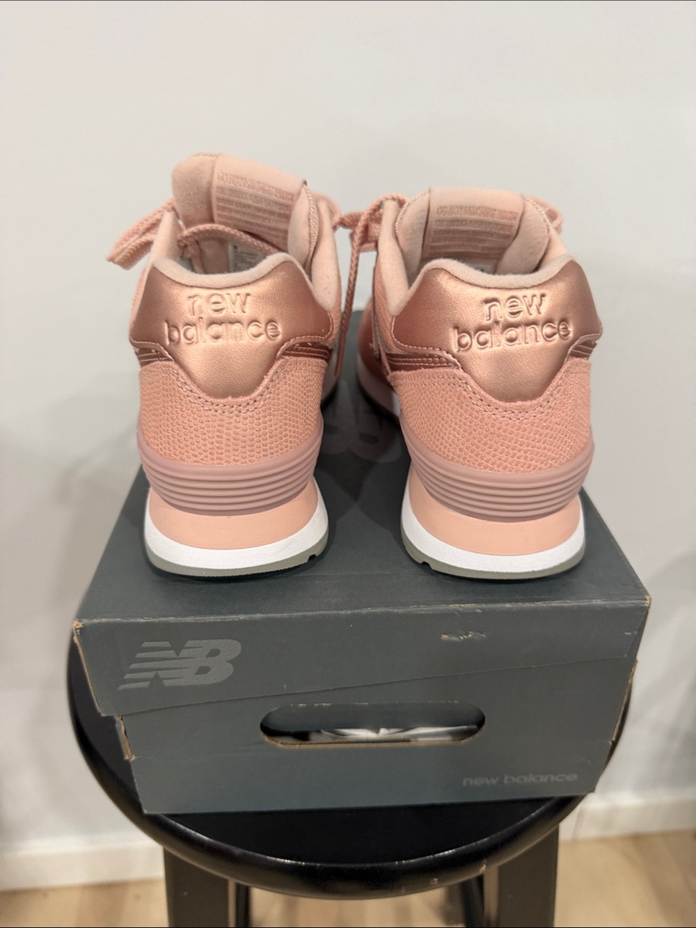 New Balance Sparkly Rosé Pink Sneakers - Picture 8 of 8